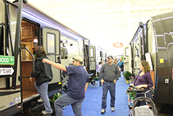 Toy hauler on the show floor