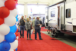 Attendees on the show floor